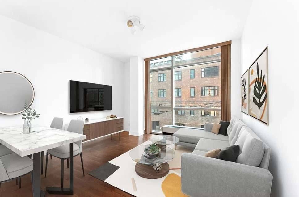 Spacious, airy 628 square foot one bedroom apartment offering quiet exposure apt faces Purves St, not Jackson Ave and an efficient, comfortable layout in the heart of Long Island City.