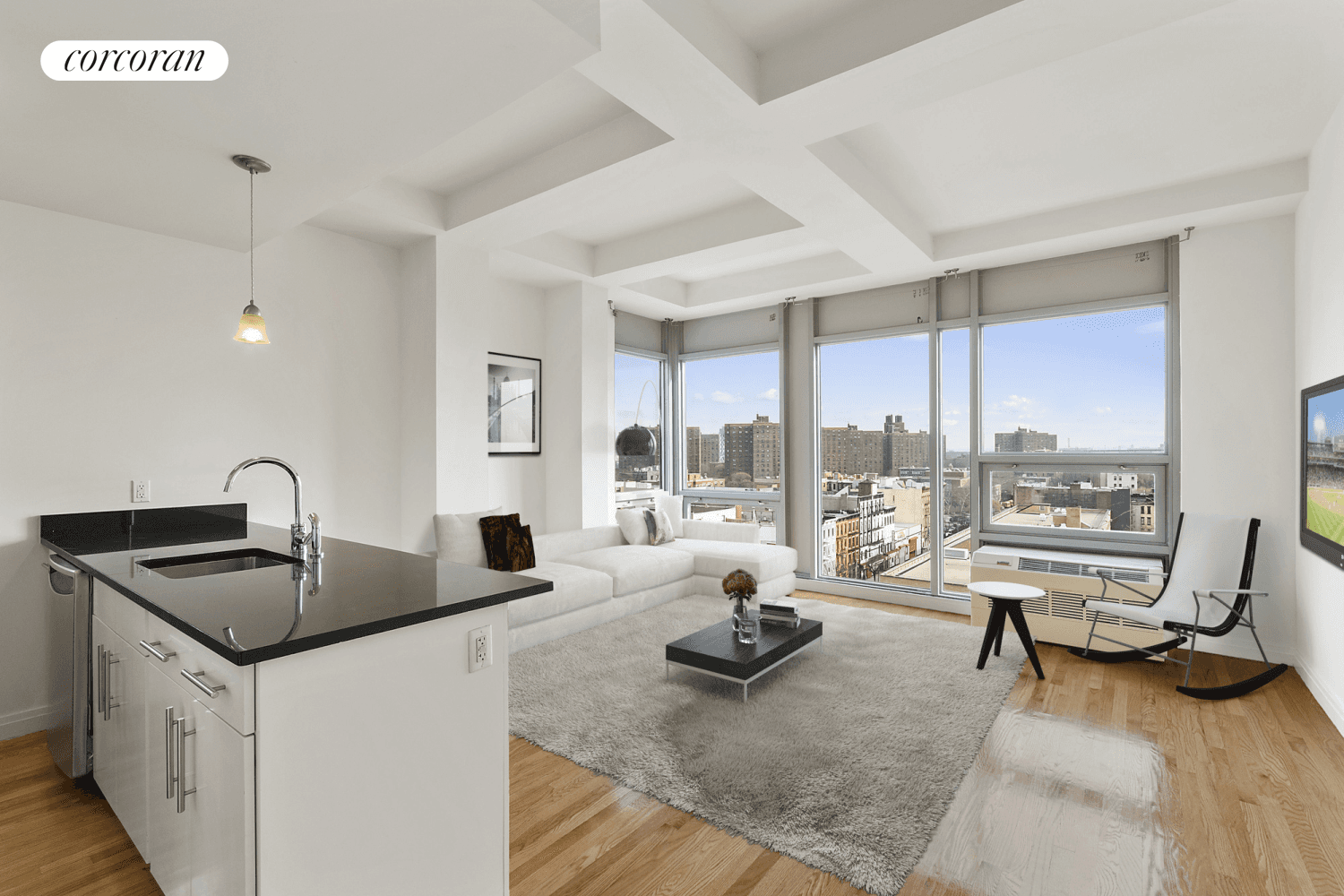 Spectacular two bedroom corner unit apartment.