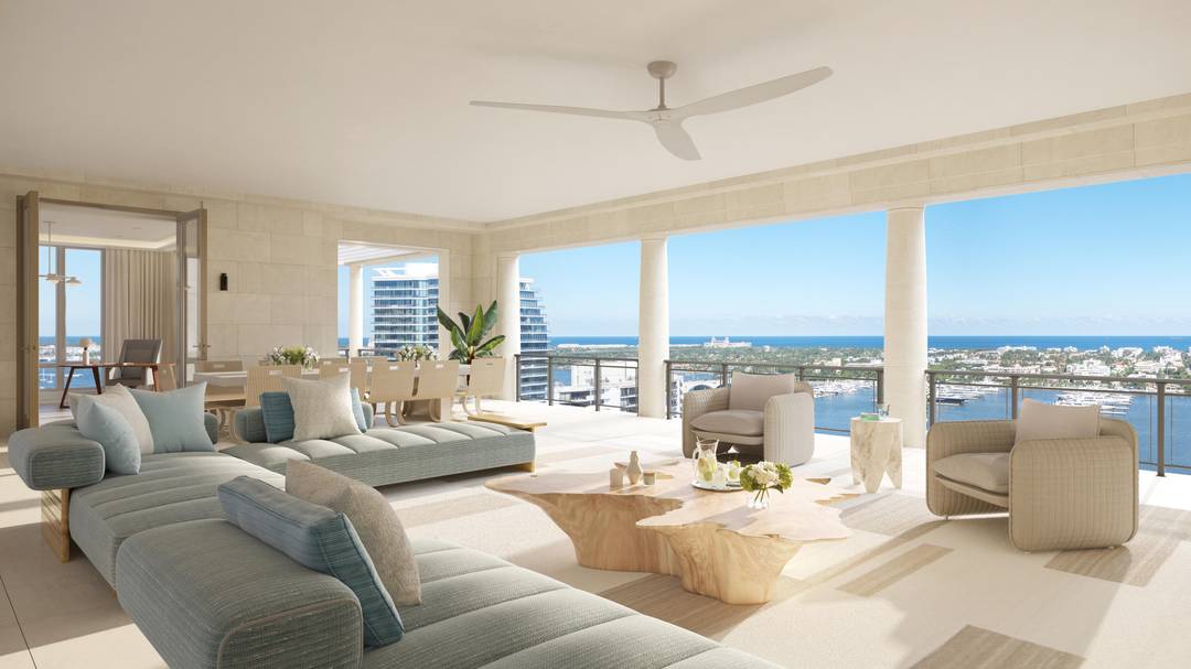 North Tower Residence 1900 at South Flagler House is a waterfront 3 BR, 4.