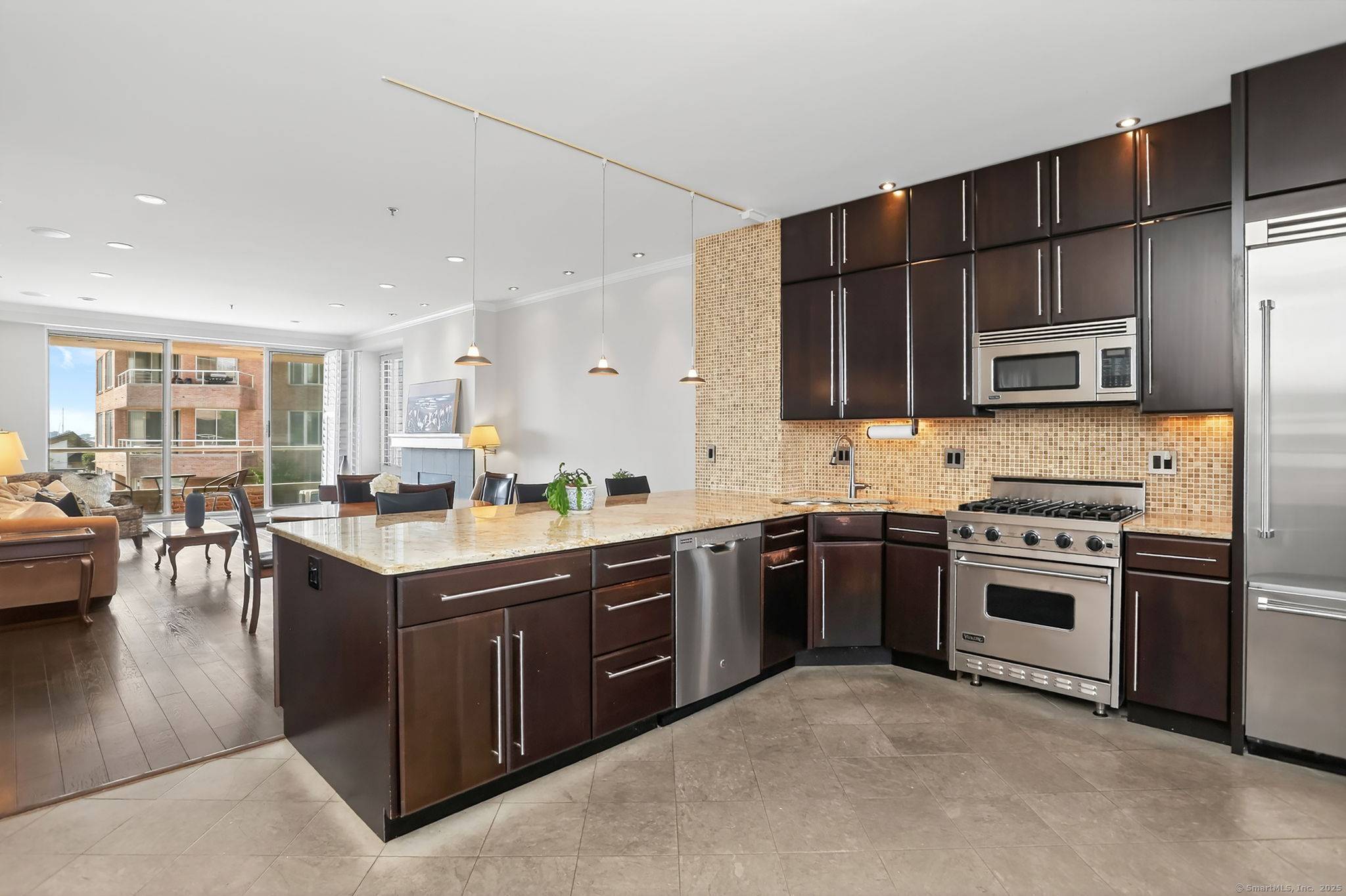 2 bedroom, 2 bath unit on 2nd floor with million dollar water views of Stamford Harbor and beyond.