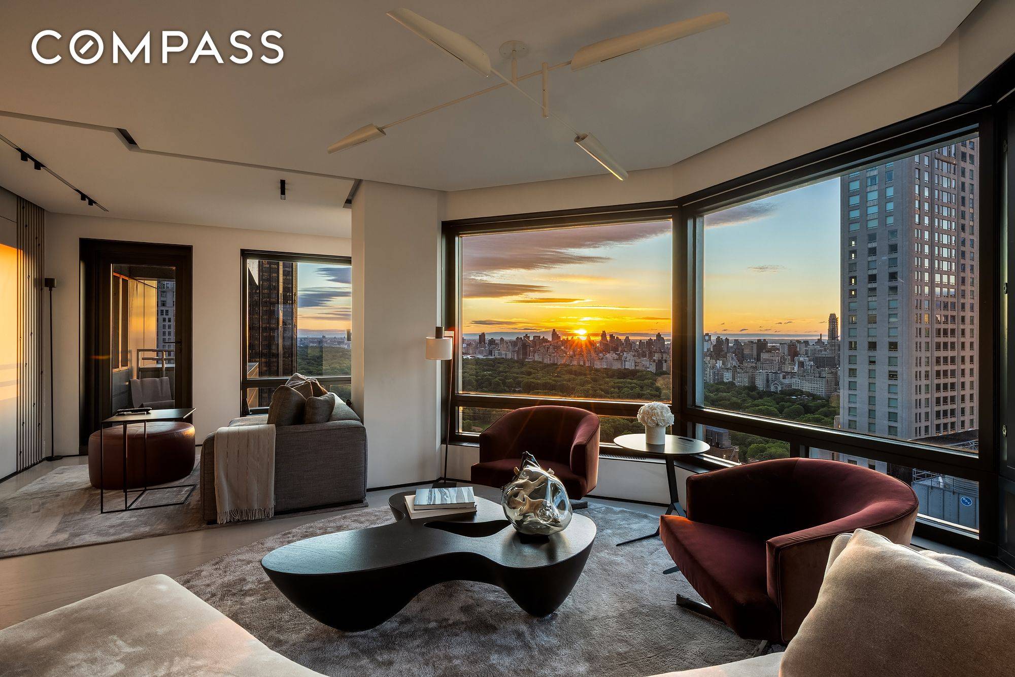 Unbelievably special high floor two bedroom with terraces and four corner Central Park view at the iconic Central Park Place.