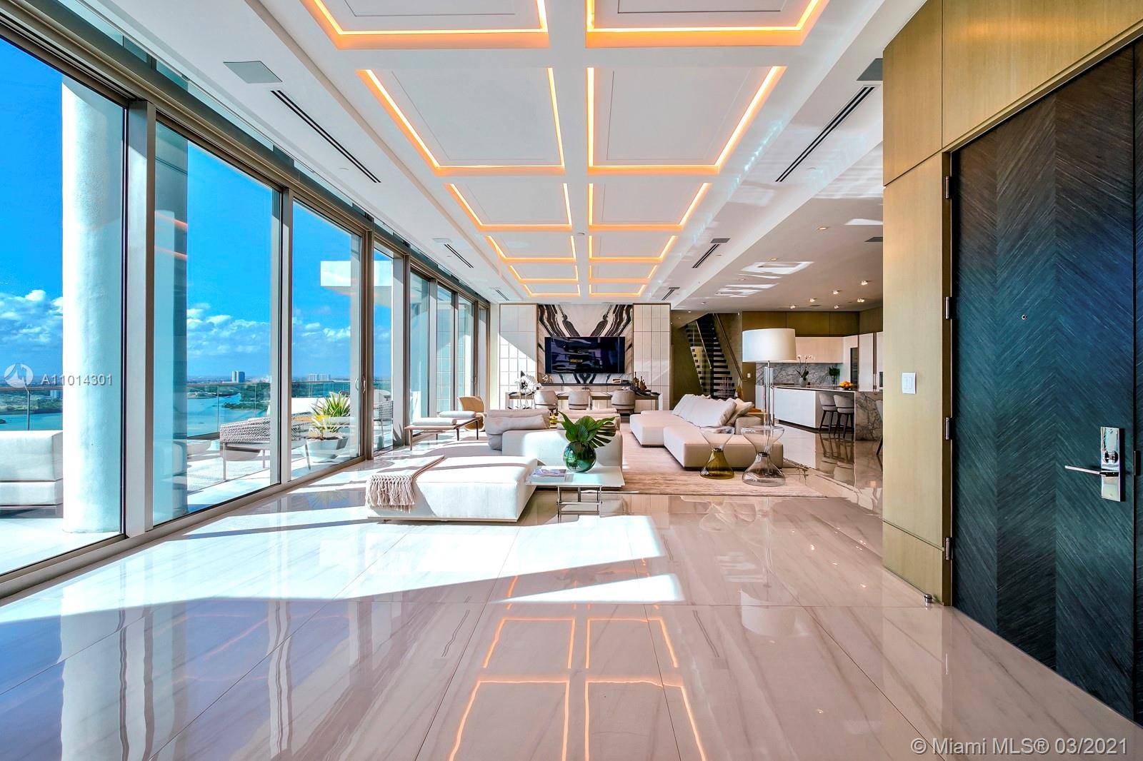 Enjoy amazing sunset views from this two story upper Penthouse with its own swimming pool, jacuzzi and lounge area, private elevator, rooftop summer kitchen.