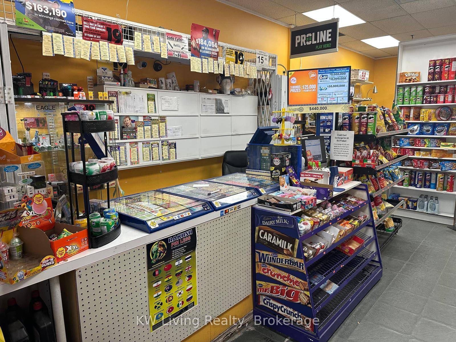 Convenience store at the west end of a busy, road facing plaza with ample parking and strong walk in traffic.