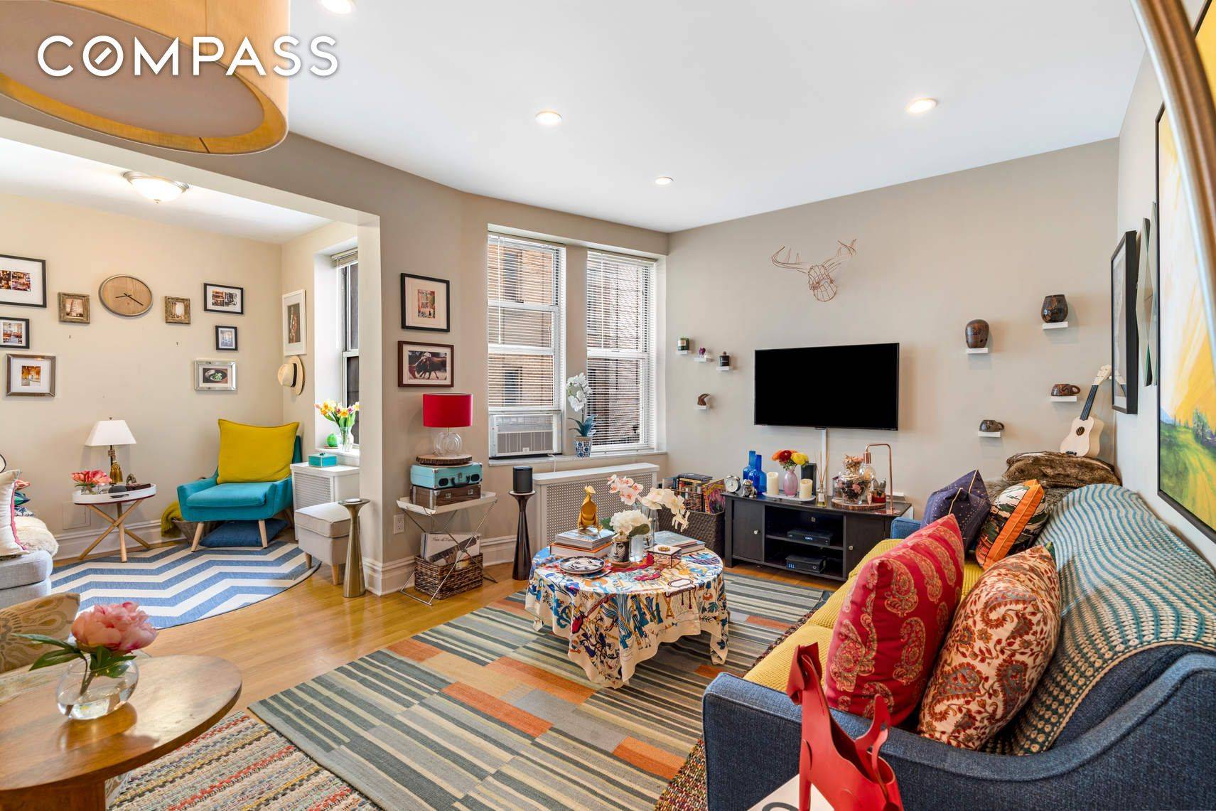 This Beautiful, Gut Renovated Junior 4 Convertible 2, one bath apartment has a separate dining area or home office.