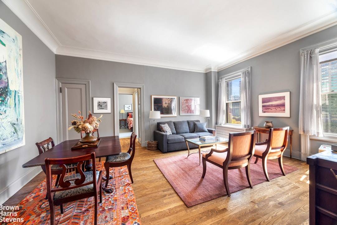 Quintessential Upper West Side living awaits at Apartment 9H at 246 West End Avenue a classic, south facing one bedroom residence with high ceilings, oversized windows, and gracious proportions throughout.