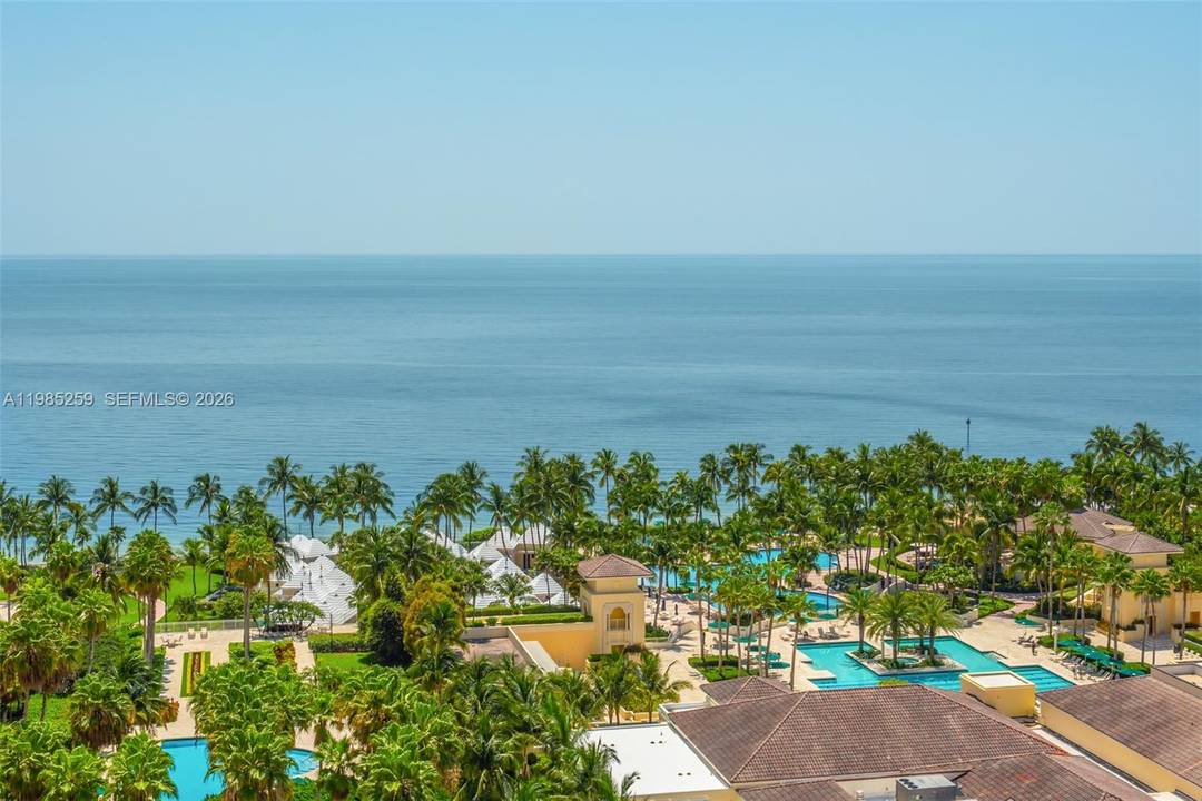 Gorgeous ocean, bay, and Miami skyline views define this stunning 16th floor residence in Club Tower Three at Ocean Club Key Biscayne.