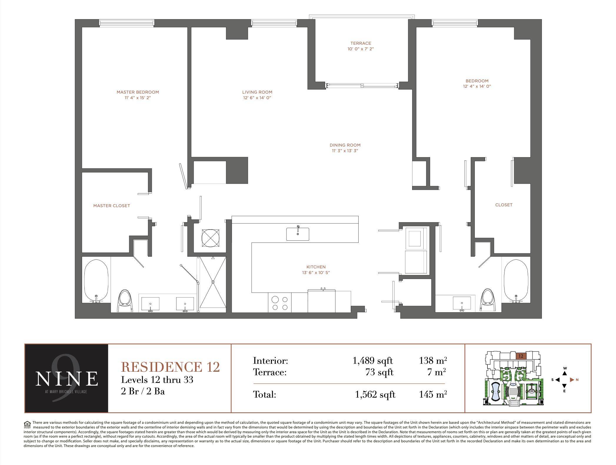 This is one of the most spacious floor plans you will find in Brickell !
