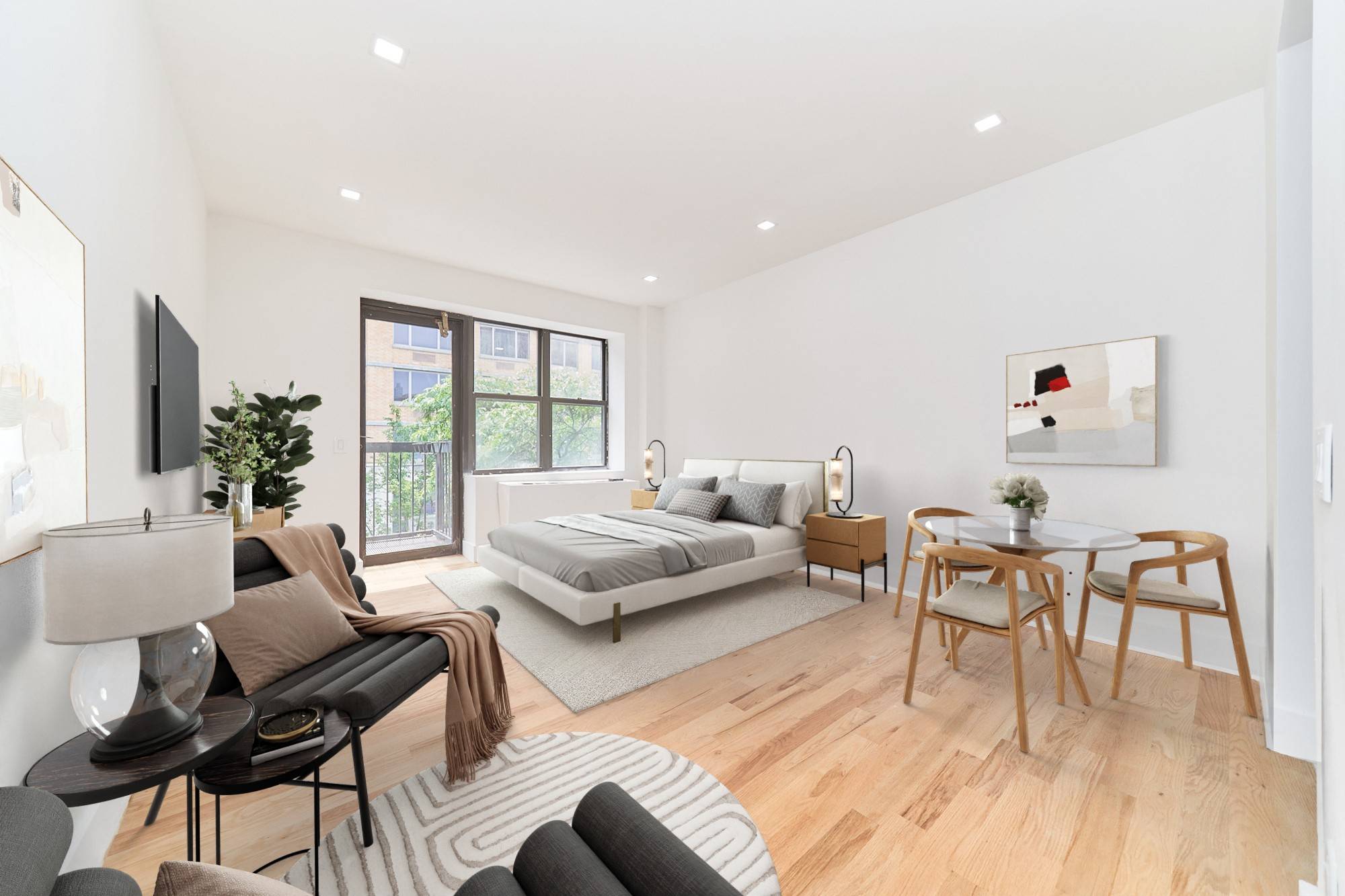 APARTMENT FEATURES BalconyDishwasherStainless Steel AppliancesNatural SunlightHardwood FloorsSoak in TubNeighborhood Building ElevatorLaundry in BuildingResponsive Management TRANSPORTATION Steps away from the Port Authority Bus Terminal and the 42nd Stre