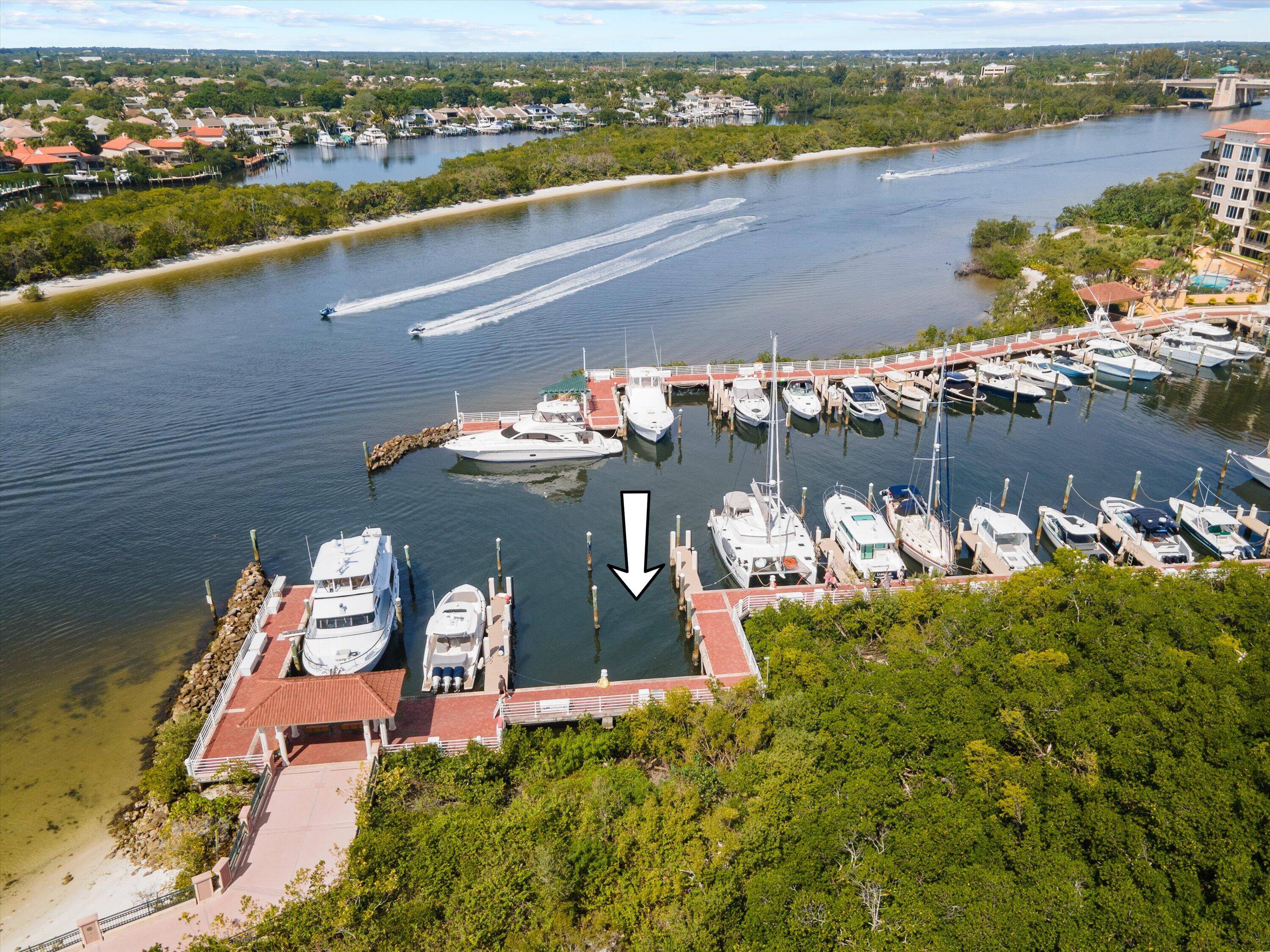 One of the largest slips in Jupiter Yacht Club 57' length and 21' beam width in the premier corner location with no slip to the east and at the wisest ...