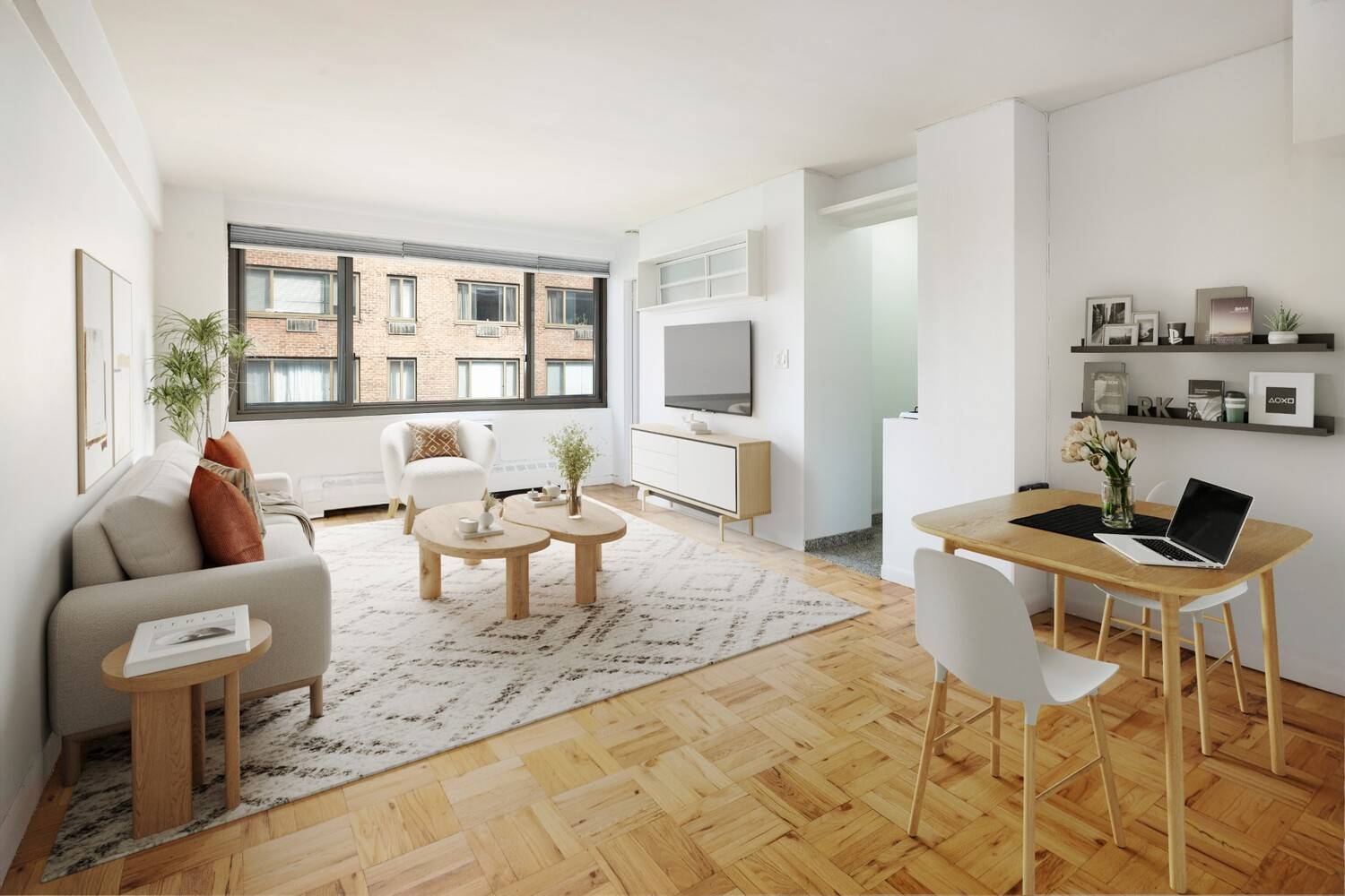 Alcove Studio with Custom Bedroom in a Full Service UES Condop.