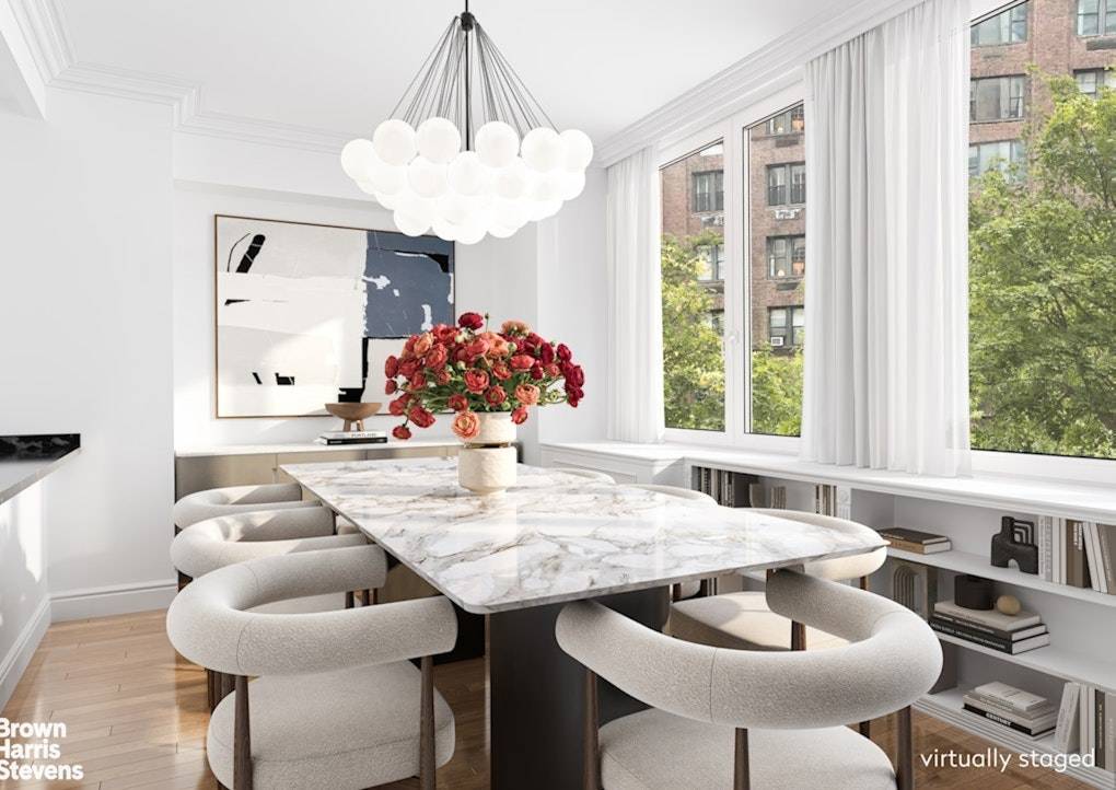 Beautiful entire floor home offers abundant light and airy spaciousness.