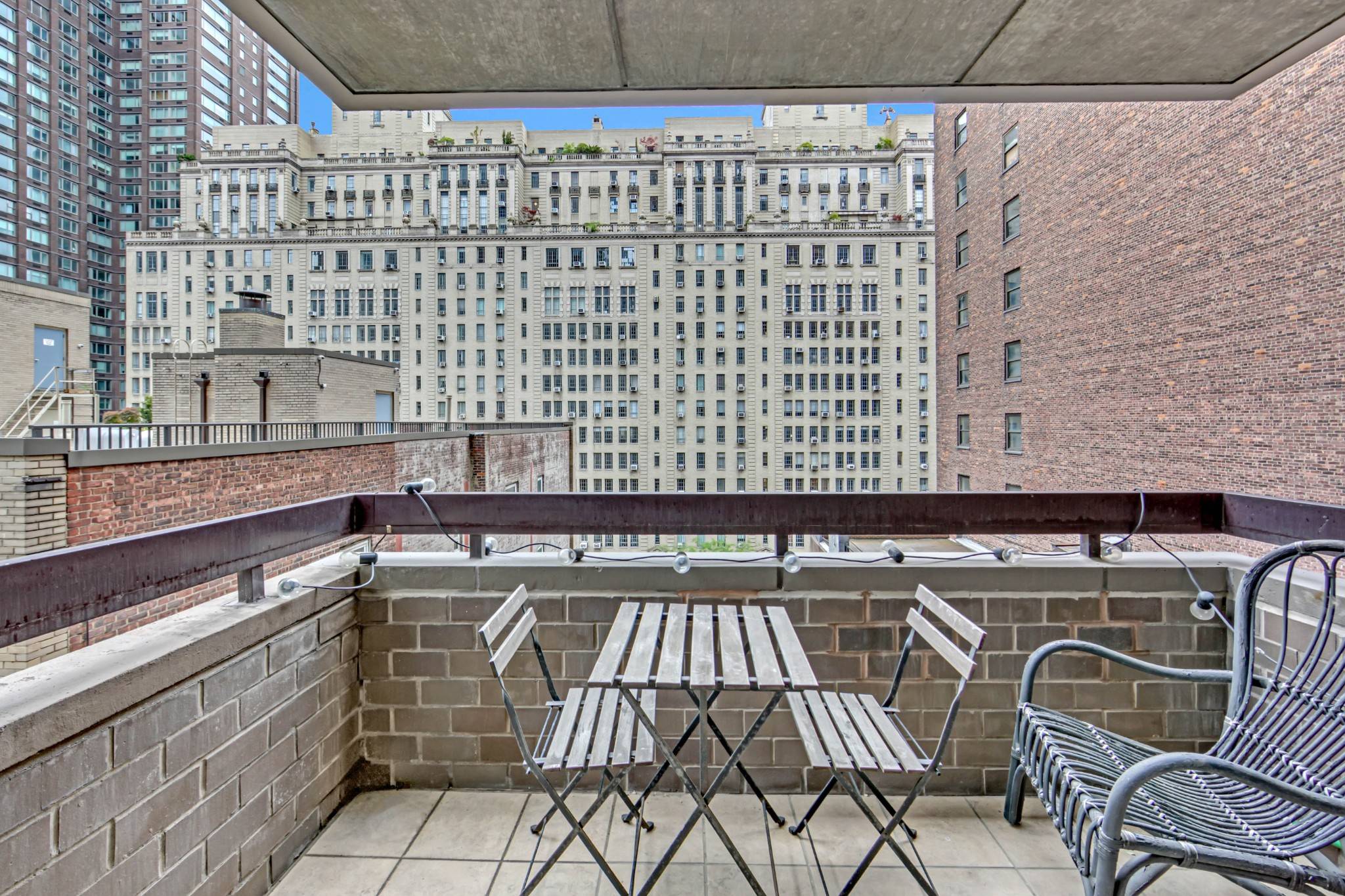 Modern Elegance with a Private Balcony at The ColonnadeMove right into this beautifully renovated, fully furnished studio at The Colonnadean iconic luxury condominium soaring above West 57th Street.