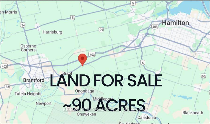 Rarely offered, this expansive 90 acre lot features significant frontage on Colborne Street, a major thoroughfare connecting Hamilton and Brantford.