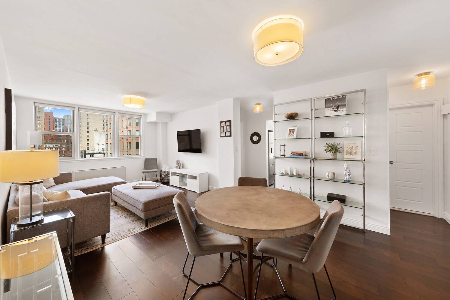 Stunning and beautifully renovated 2br 1bth with gorgeous open city views of the Empire State Building, and peak of the river.