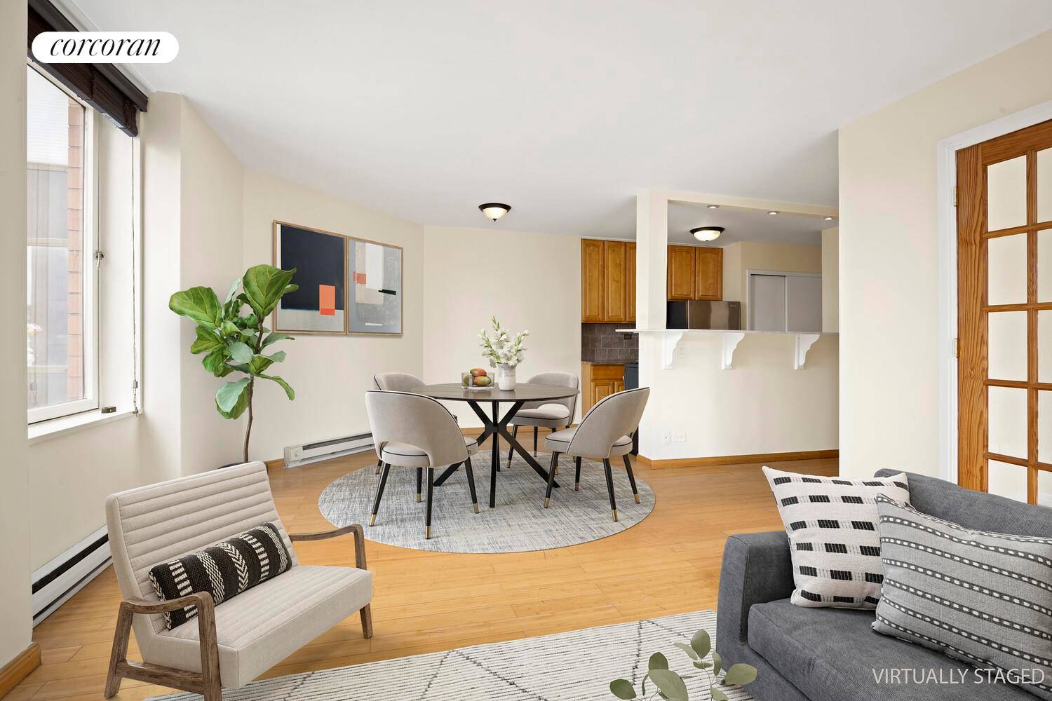 Already converted 3 bed 2 bath condo with stunning south and west views out to Central Park.