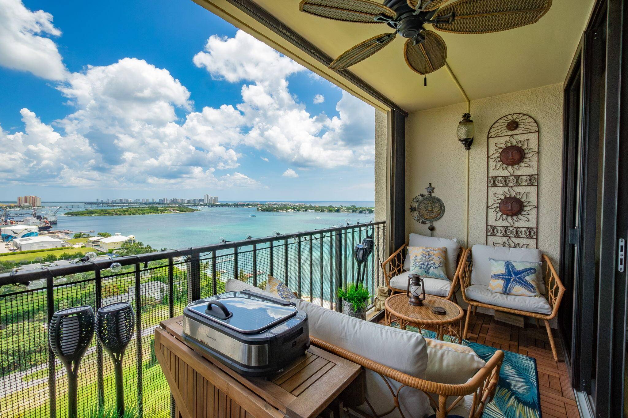 Live the ultimate coastal lifestyle in this rarely available 2 bedroom, 2 bath residence perched high on the 22nd floor of the coveted Palm Beach House.
