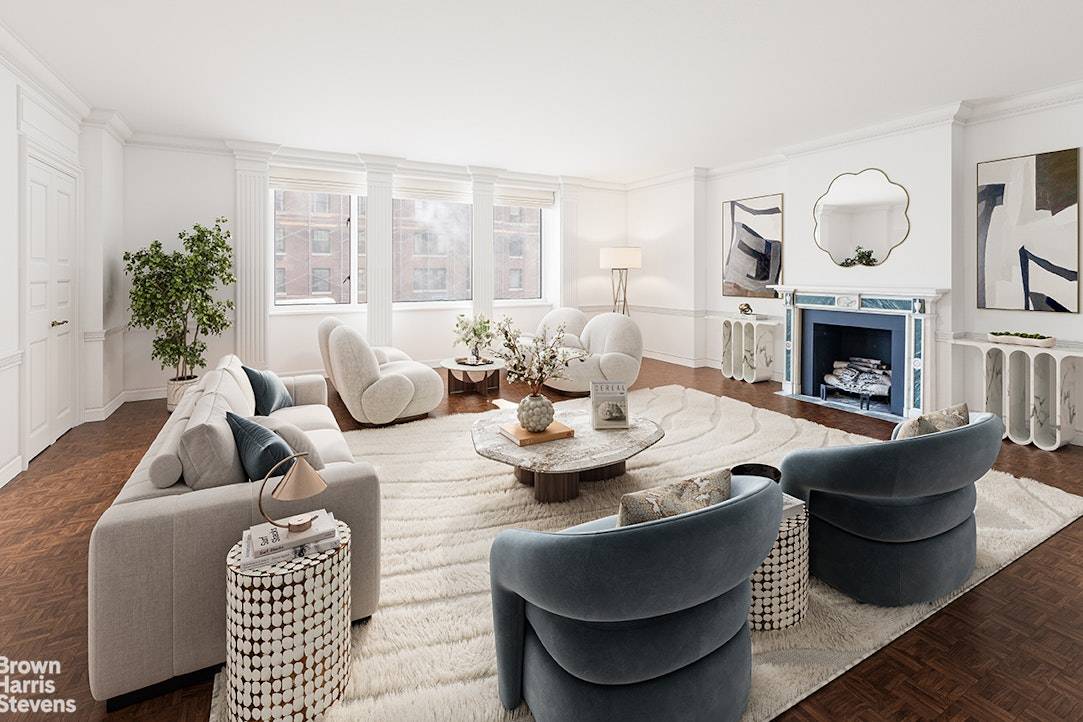 Apartment 7A Discover luxury living in this exceptional corner six room, 3 bedroom, 3 bathroom co op residence, perfectly situated overlooking Park Avenue with views south of the Met Life ...