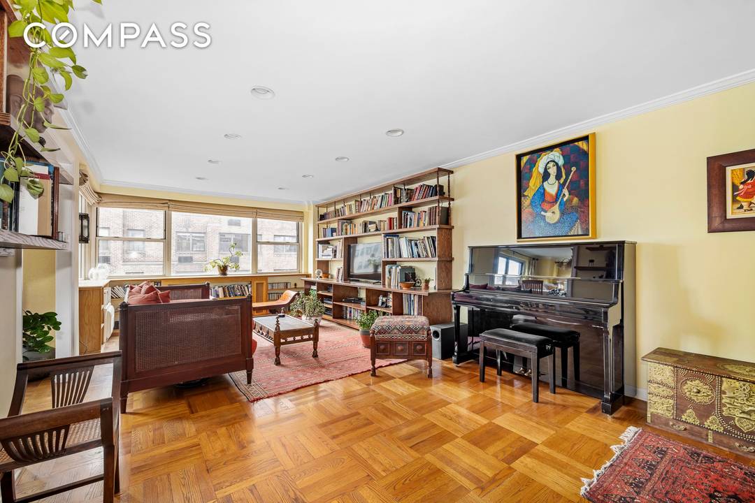 Bright Corner Home with Easy Two Bedroom Potential in Lenox Hill This sun filled corner apartment is currently configured as a one bedroom with a formal dining room, but easily ...