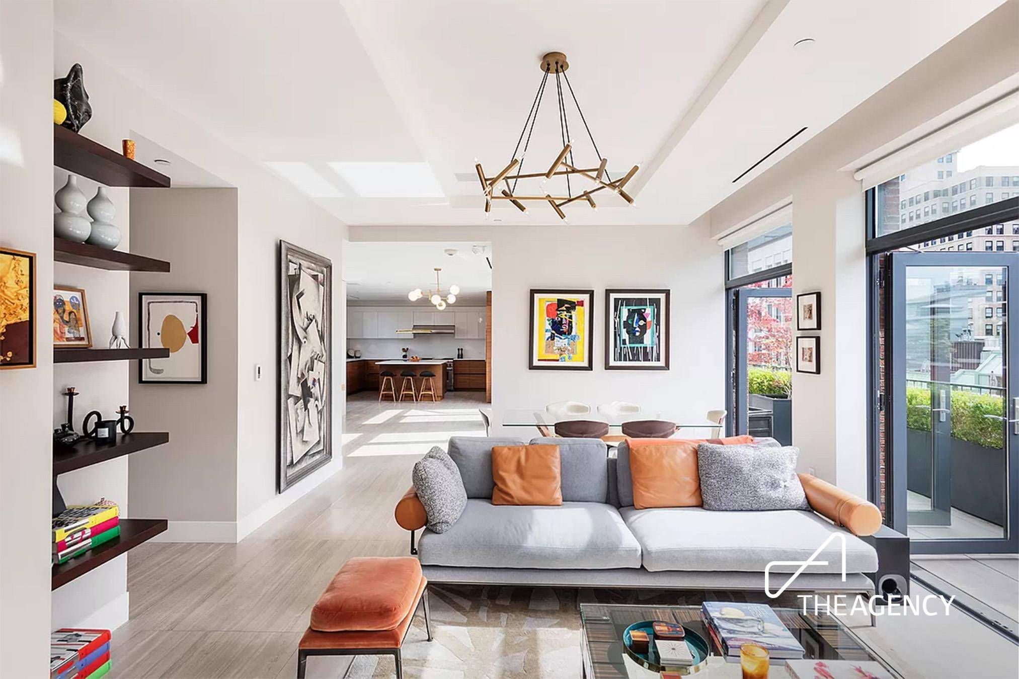 Situated atop the upper three levels of 15 Leonard Street, this opulent Tribeca triplex penthouse boasts an impressive 4, 574 SF of interior living space with 5 bedrooms, 5 full ...