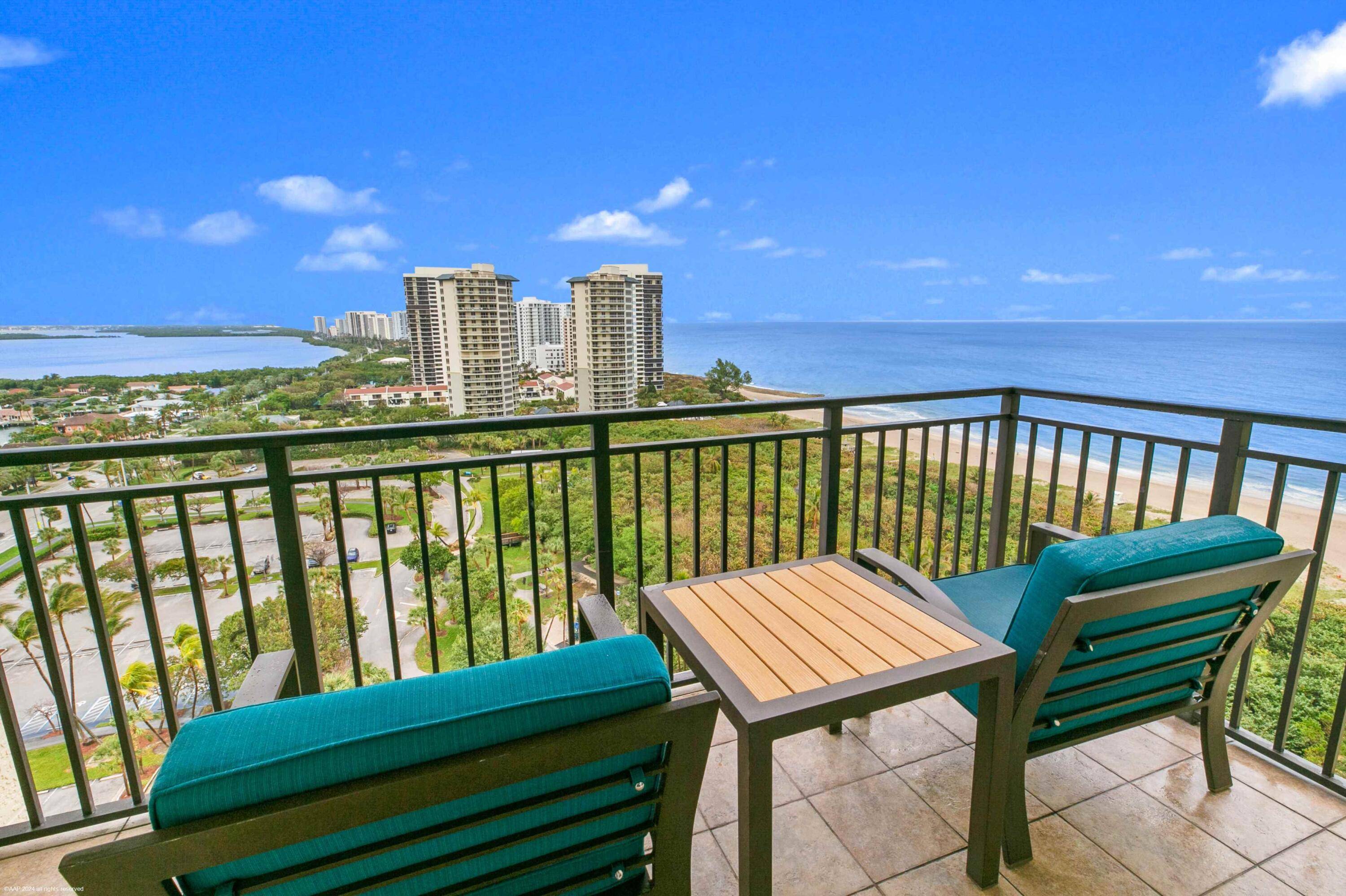 Immerse yourself in the awe inspiring vistas of the ocean, Intracoastal, park from this fully furnished 17th floor 1 bedroom, 1 bath condo with special terrace.