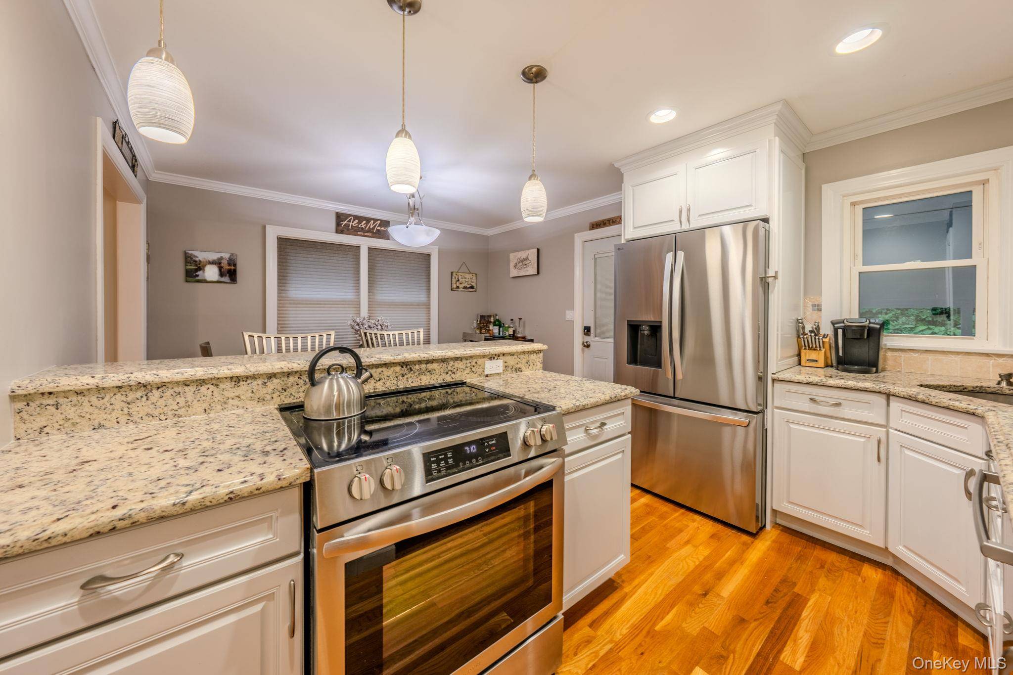 Nestled on a quiet, almost private, street in the heart of Stewart Manor, this charming four bedroom residence combines modern updates with classic comfort.