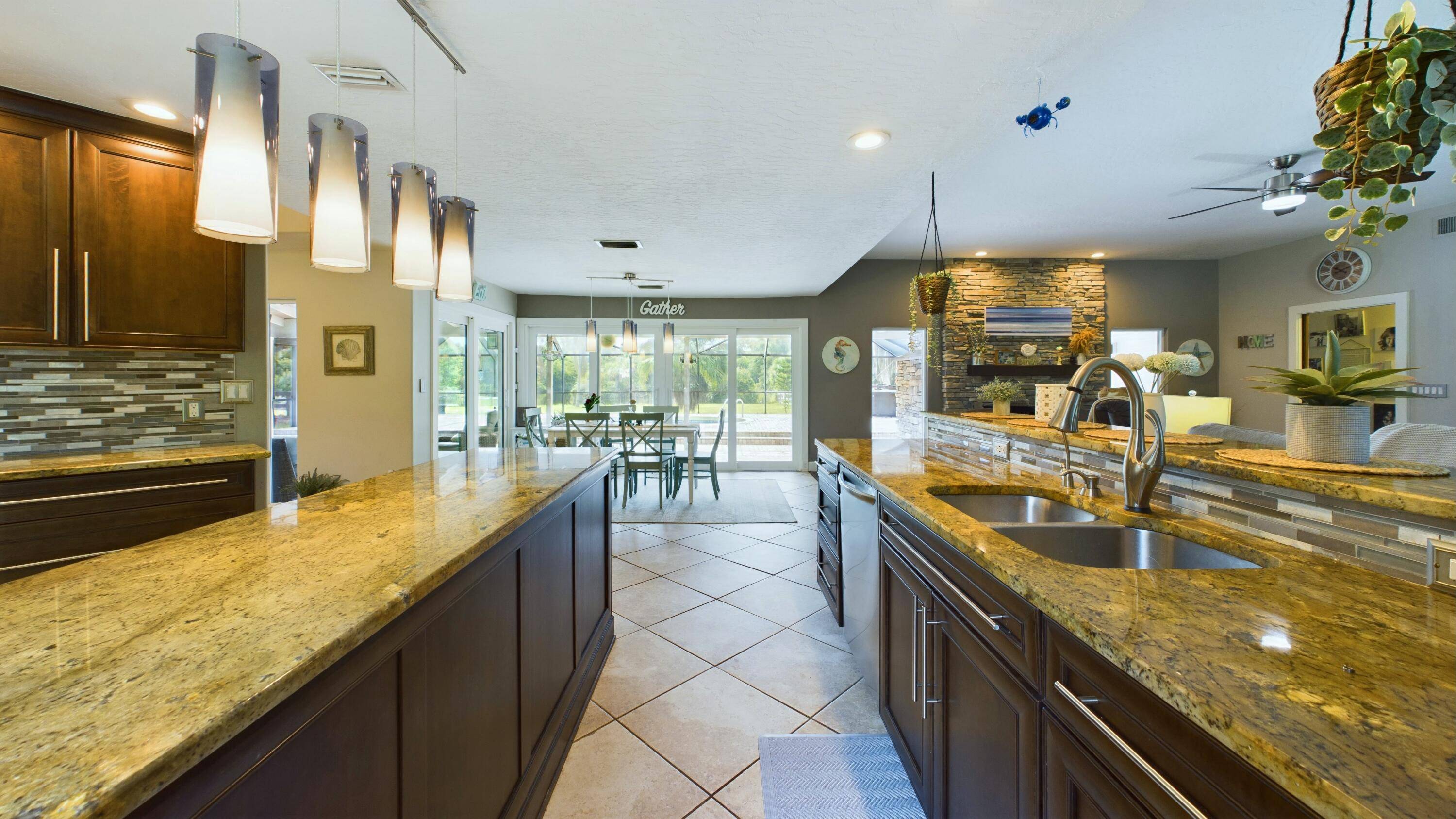 This stunning 4 bed, 3. 5 bath lakefront estate on 2.