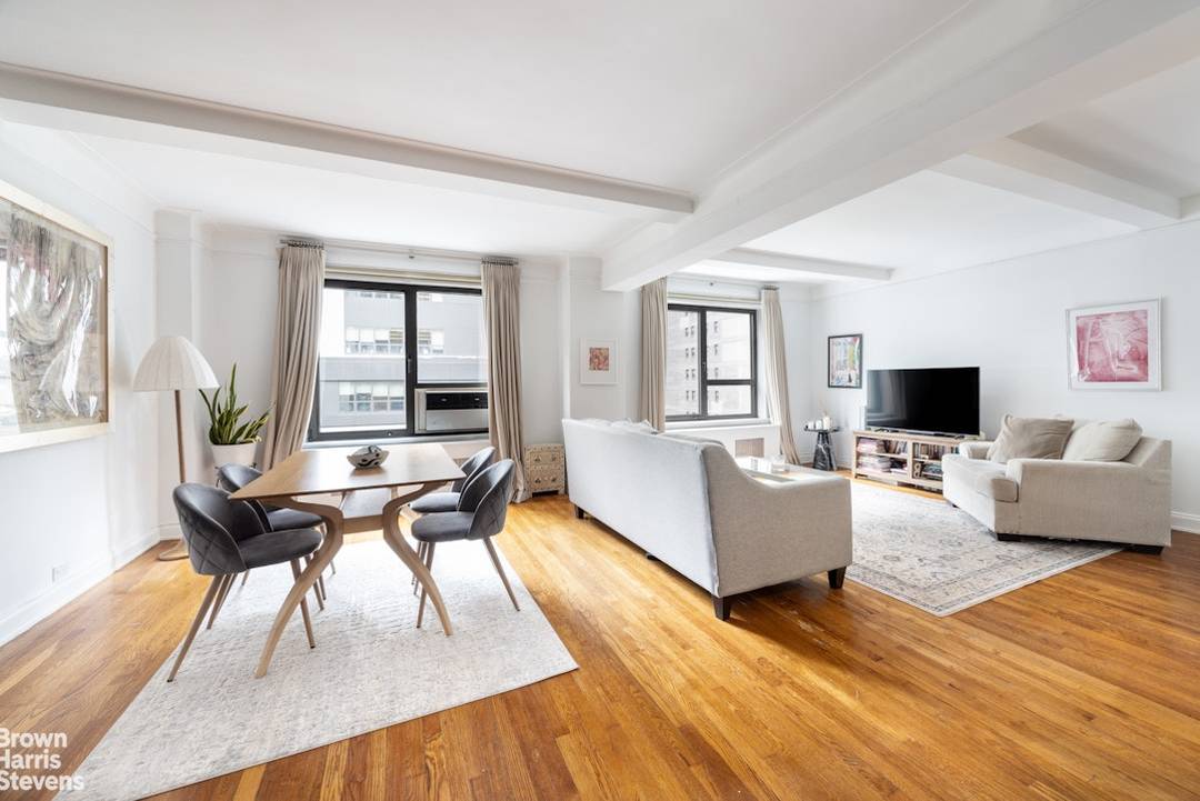 At 1, 444 square feet, Apartment 8CD offers a thoughtfully designed layout in an elegant pre war Art Deco cooperative.