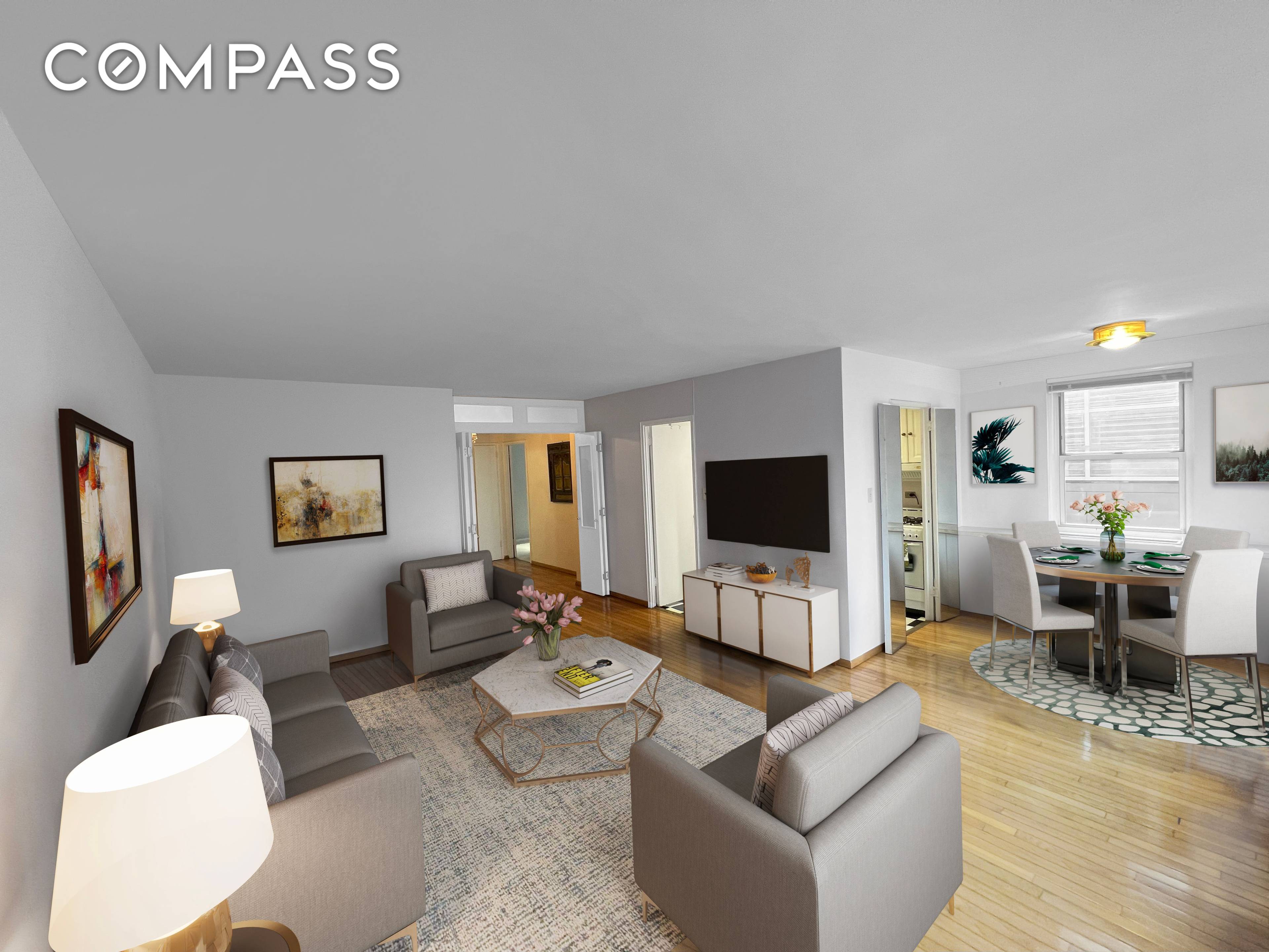 1 bedroom, 1 bathroom corner unit with a separate dining alcove located on the 9th floor in the heart of the highly sought after Upper East side.