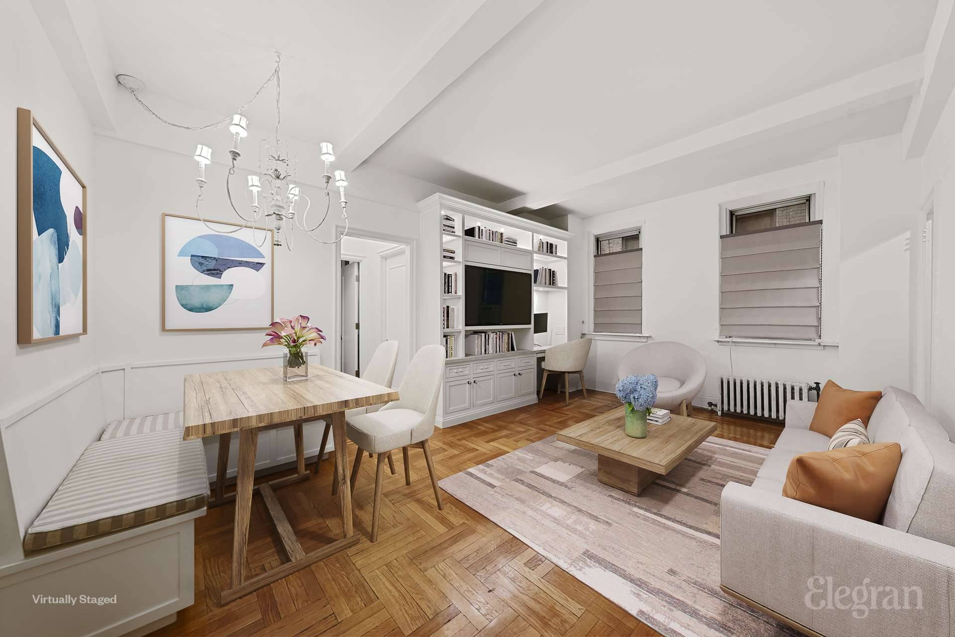 Discover the charm of pre war living in this spacious one bedroom one windowed bathroom home on Central Park West.