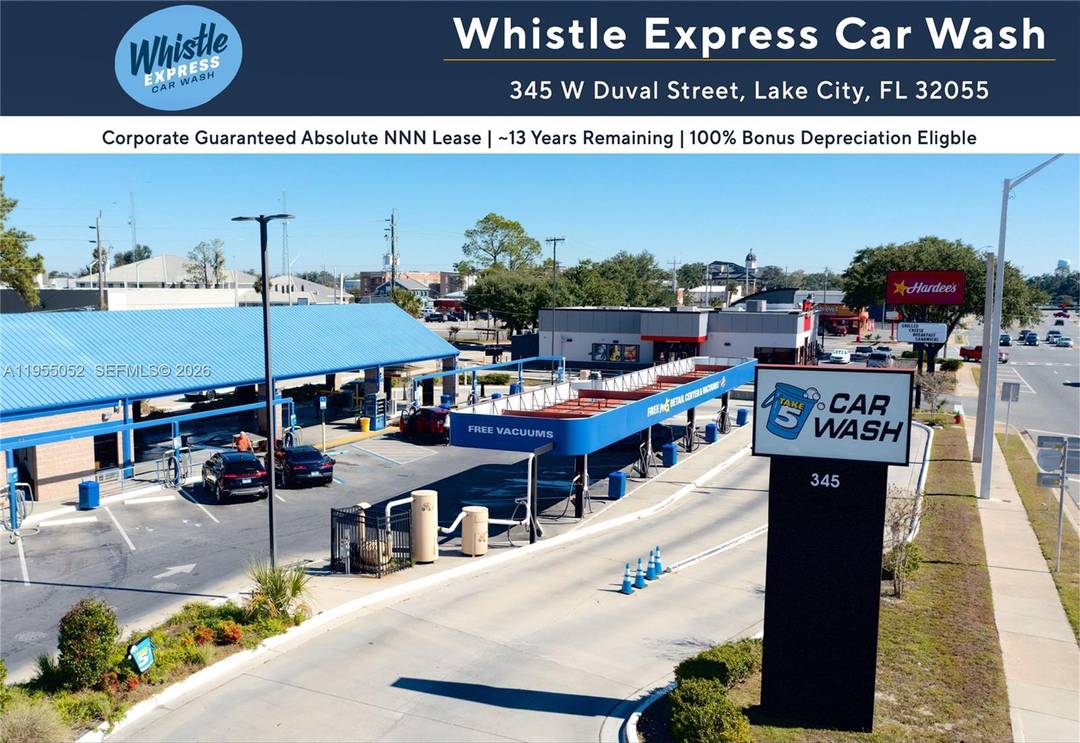 The subject property is a Whistle Express Car Wash in Lake City, FL benefiting from over 19, 000 cars per day.