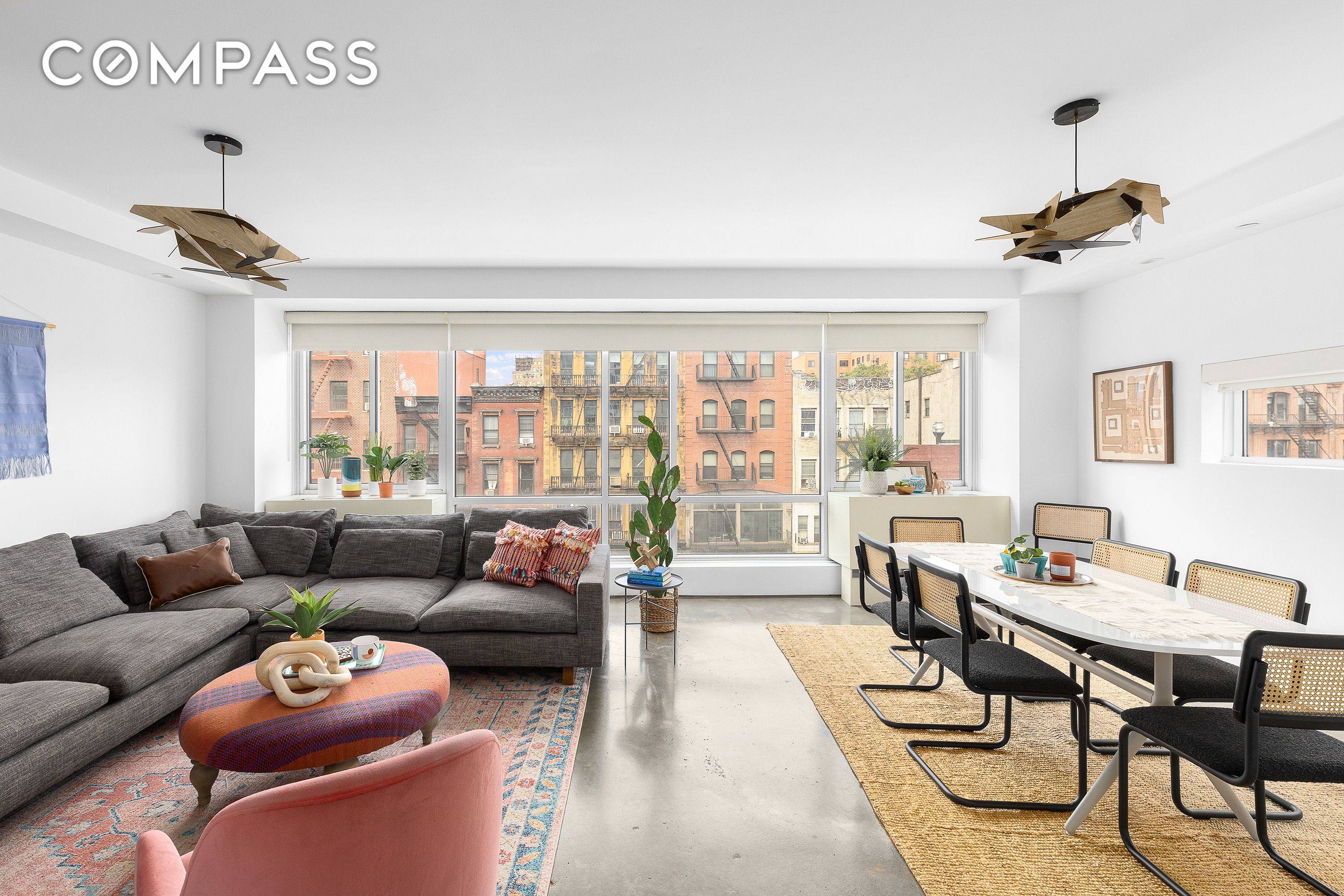 Industrial chic and urbane, this loft like condo embodies vibrant downtown living at its best.