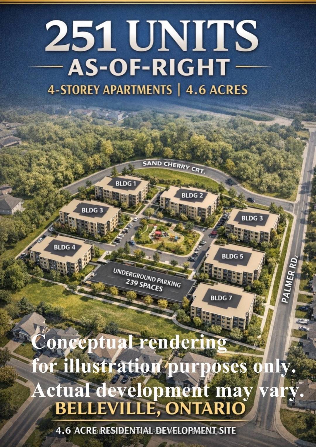 Development opportunity in 340 Palmer Rd, Belleville with R2 zoning in place permitting mid rise residential development.