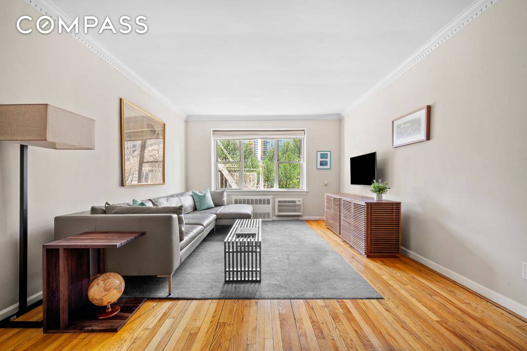 Welcome home to Residence 3FG at 235 W 70th Street, a rarely available, oversized 2 bedroom, 2 full bathroom home in prime Lincoln Square featuring a massive home office area ...