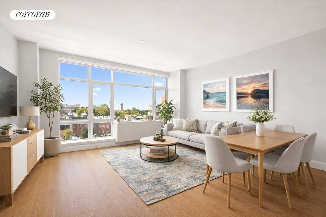 Top Floor Condo Skyline Views Doorman Building Bright, top floor one bedroom at be Schermerhorn featuring oversized south facing windows, open city views, and hardwood floors throughout.