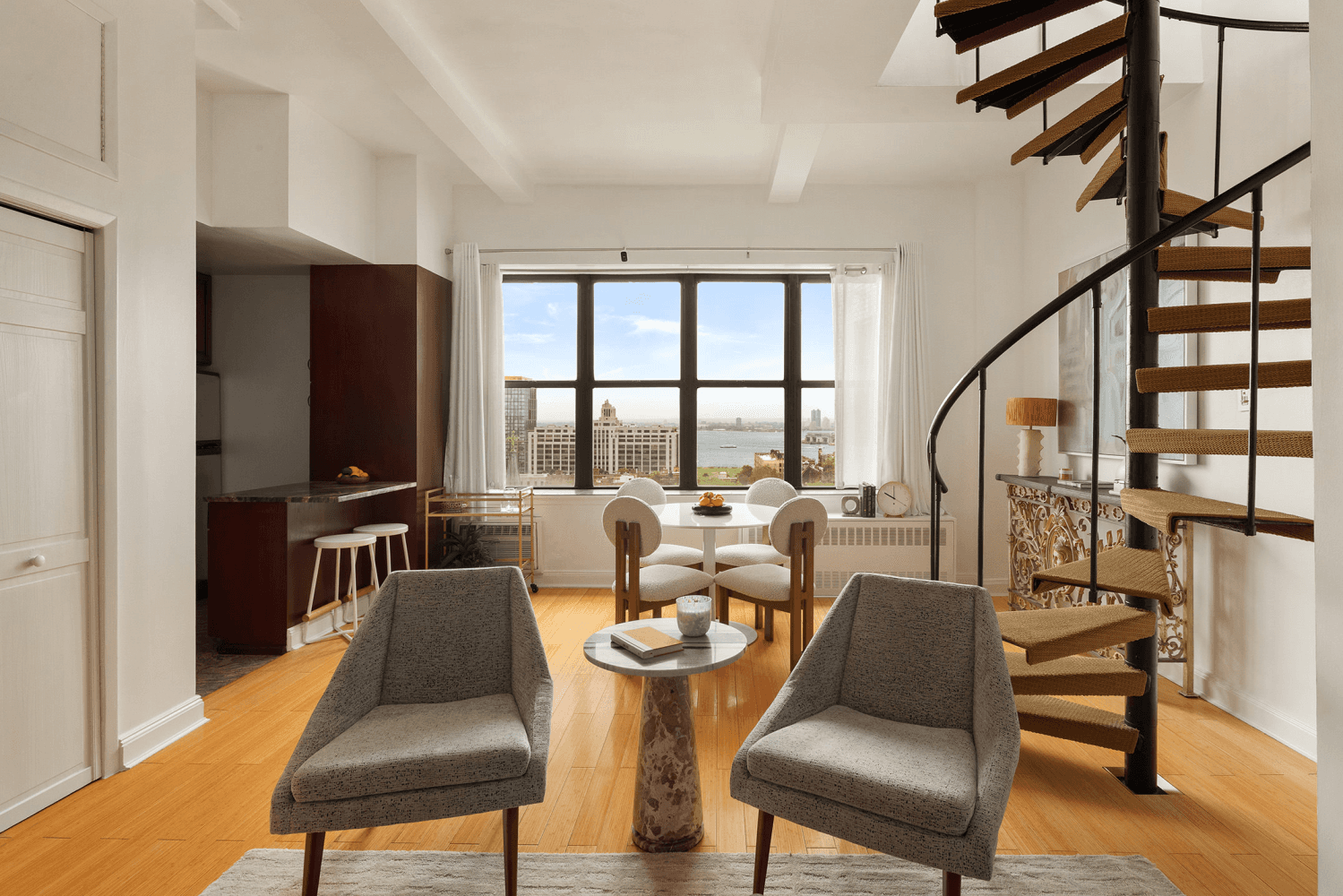 Sky High Serenity with Iconic Views OPEN HOUSE BY APPOINTMENT ONLY Welcome to Residence 12H at 150 Joralemon Street a rare duplex penthouse offering two bedrooms, two bathrooms, and a ...