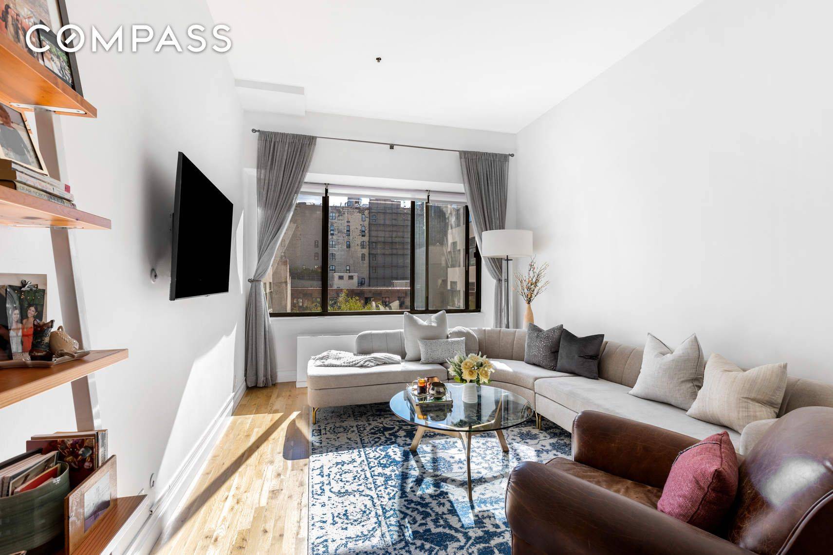 Beautifully renovated, this serene and spacious alcove loft studio has dramatic 11 ceilings, over sized windows and plentiful southern light.