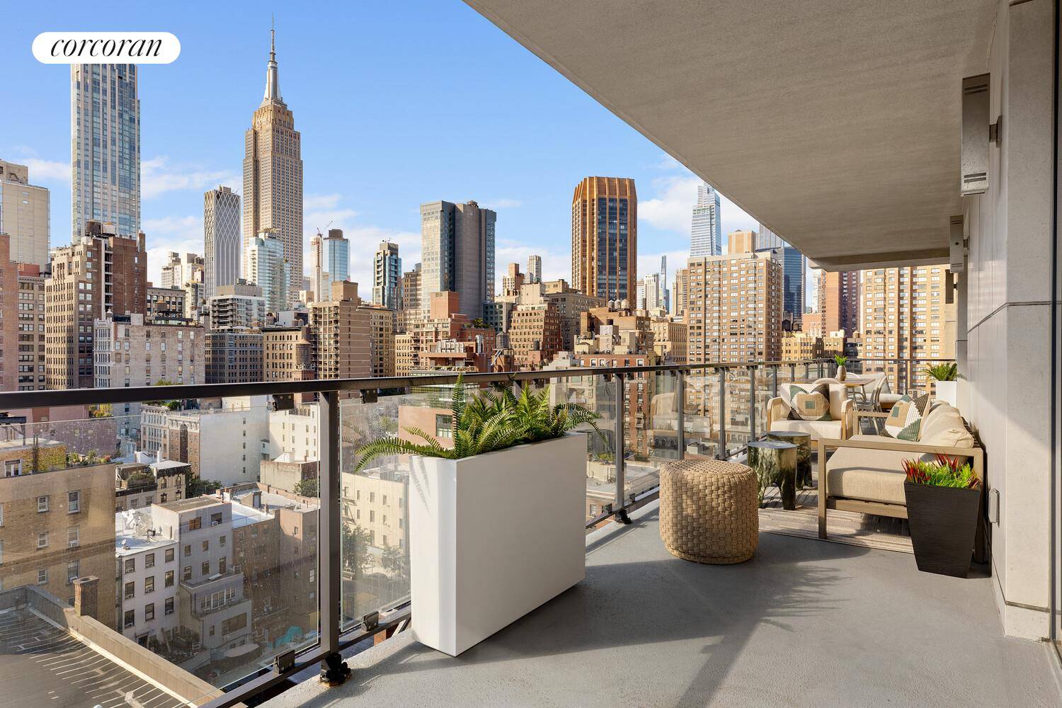TERRACED AND TURN KEY WITH STUNNING CITY VIEWS Residence 1402 at Hillrose28 is a south, north, and west facing 1, 267 SF 2 bedroom, 2.