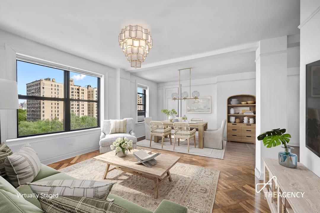 Nestled half a block from Central Park on a classic tree lined stretch of the Upper West Side, this elegant ninth floor two bedroom residence offers timeless pre war charm ...