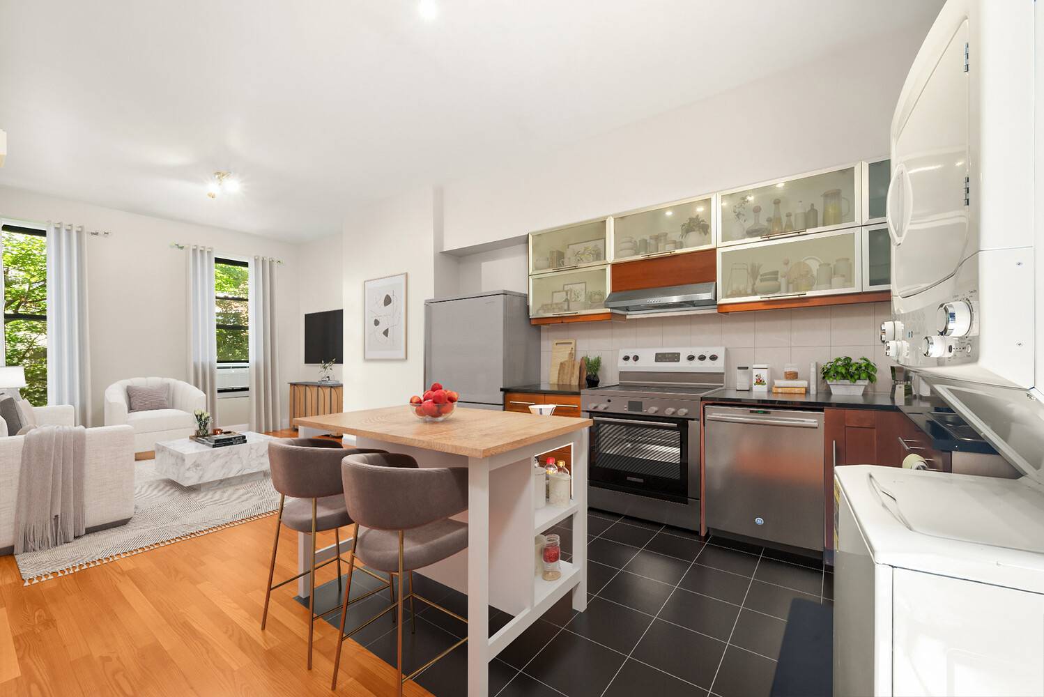 Located at the intersection of Washington Heights and Hamilton Heights, this 3 bedroom, 2 bathroom home in a townhome offers bright, functional living with sunlight in every room.