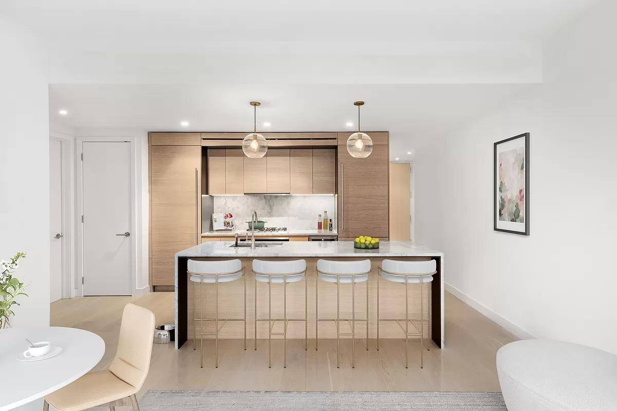 As you enter this exquisitely designed 660 square foot one bedroom, one bathroom residence, the foyer opens into a spacious living and dining area illuminated by oversized tilt and turn ...