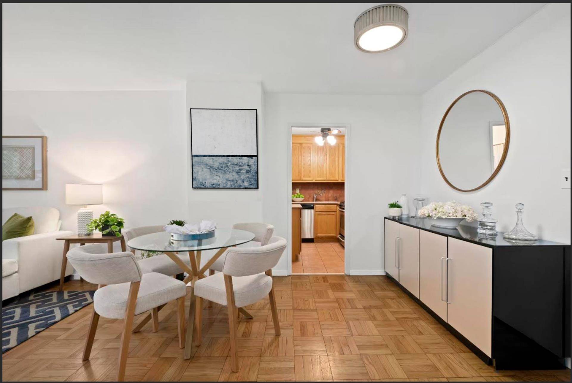 Welcome to your own New York story Value priced beautiful move in ready one bedroom features great light, immense closets, pin drop quiet and SUPER LOW MONTHLIES.