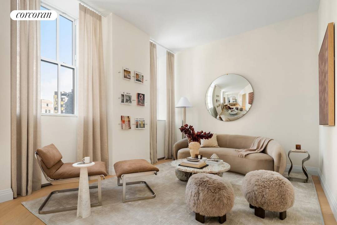 Residence 3306 at One Wall Street is a dramatic 1, 303 square foot two bedroom, two bath home distinguished by a sprawling private terrace spanning 650 square feet a rare ...