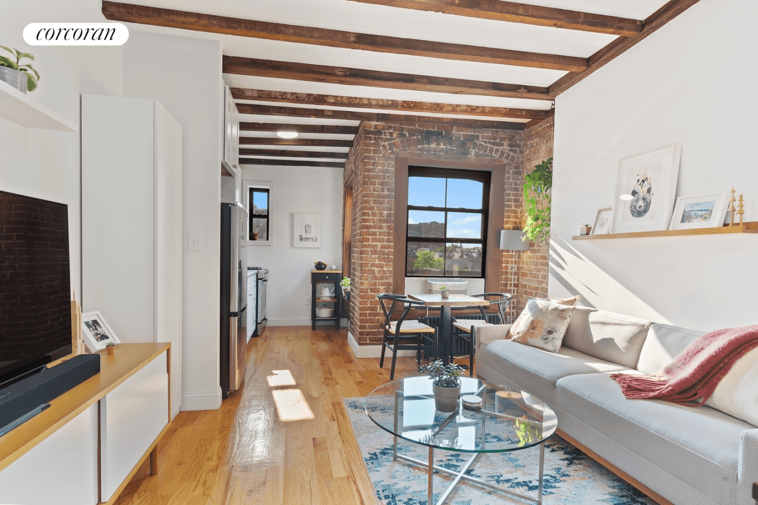 Welcome to 439 Hicks Street 6D, a wonderfully renovated, bright and quiet, top floor 1 bedroom walk up apartment at the historic Cobble Hill Towers with Freedom Tower and Statue ...