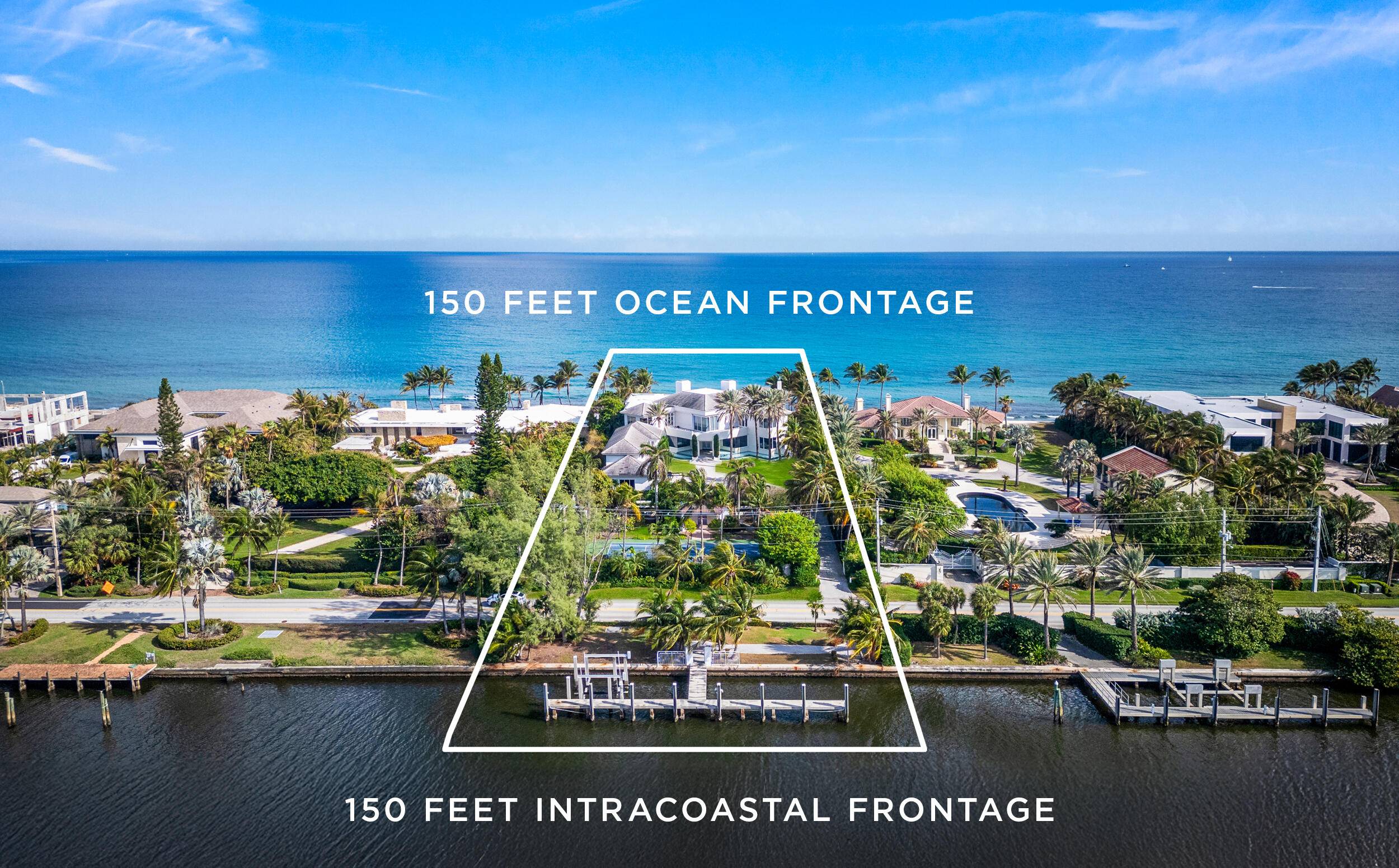 Featuring over 1. 58 acres and 150 feet of direct ocean frontage and 150 feet of direct, deepwater intracoastal frontage with direct ocean access is 1200 S Ocean Blvd, an ...