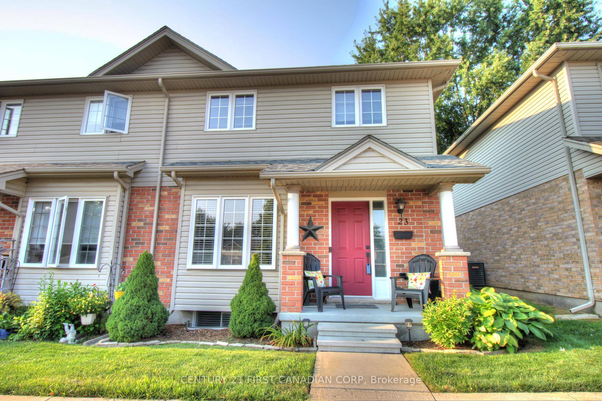 Many upgrades in this former model, end unit in a quiet complex with a lot of personal and private space.