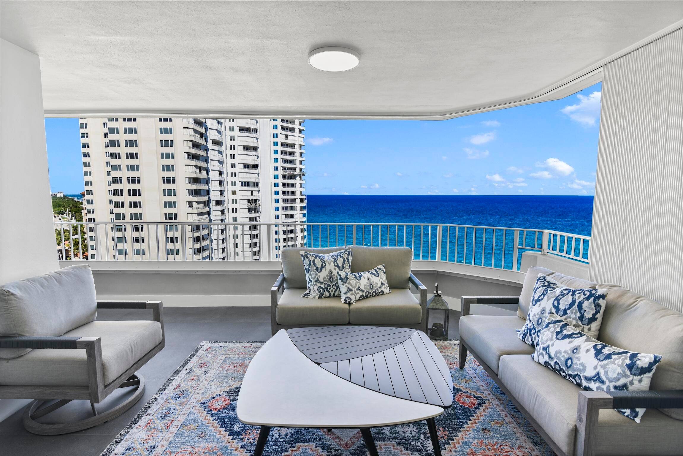 Sophisticated 14th floor residence boasting breathtaking views of both the ocean and intracoastal from every room.