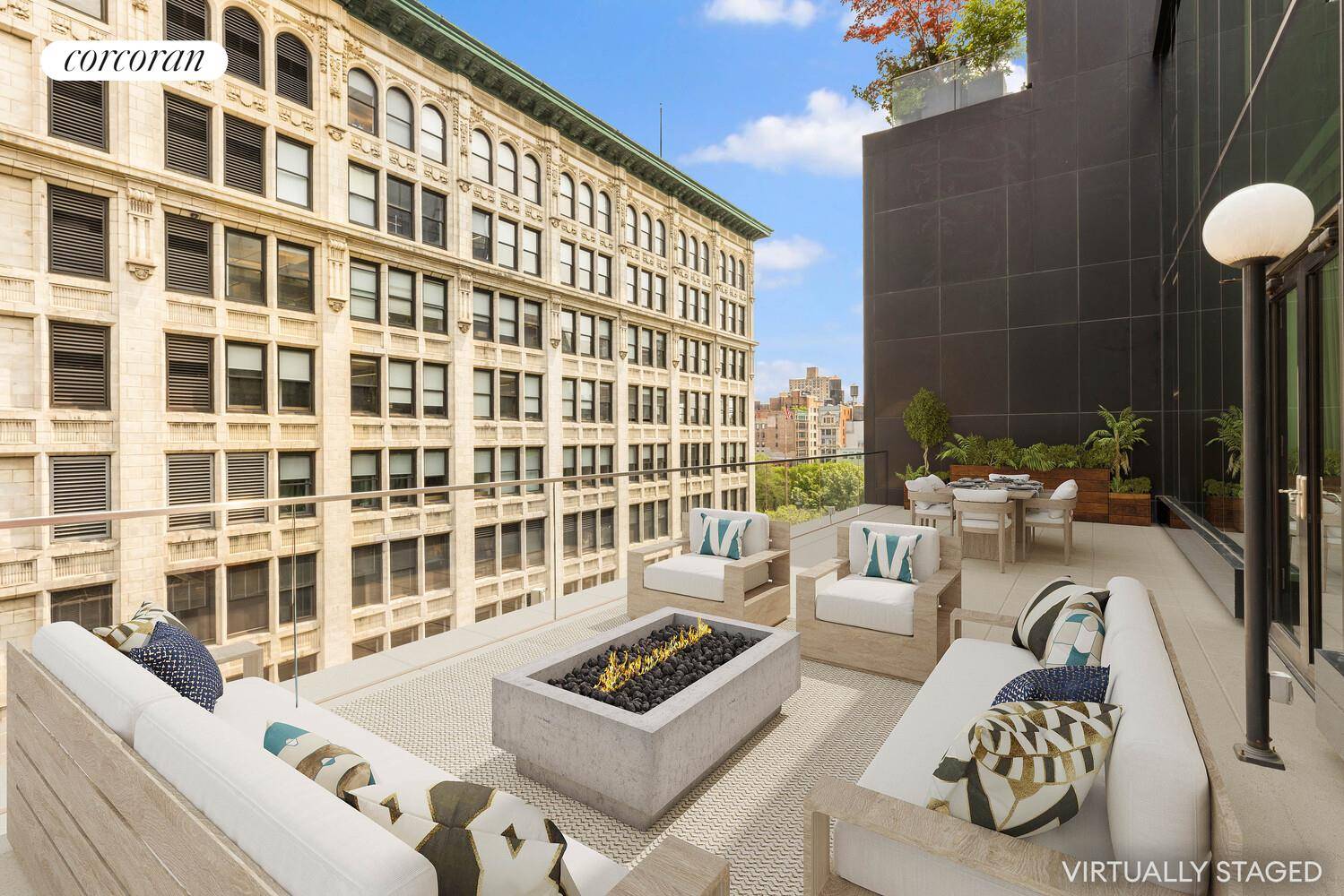 Welcome home to apartment 7C at 15 USQW, a two bedroom, two and a half bathroom oasis with two private outdoor spaces.