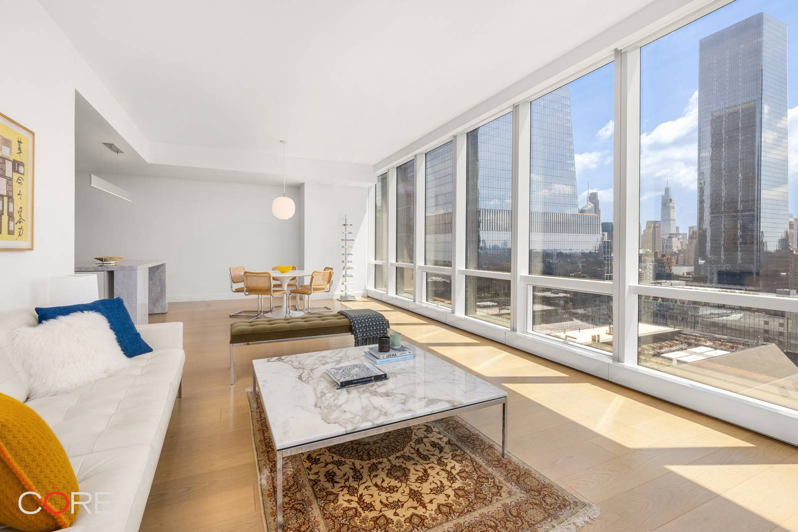 Sun drenched and exquisitely designed, this premier southeast corner two bedroom, two and a half bath residence at Fifteen Hudson Yards offers approximately 1, 782 square feet of refined living ...