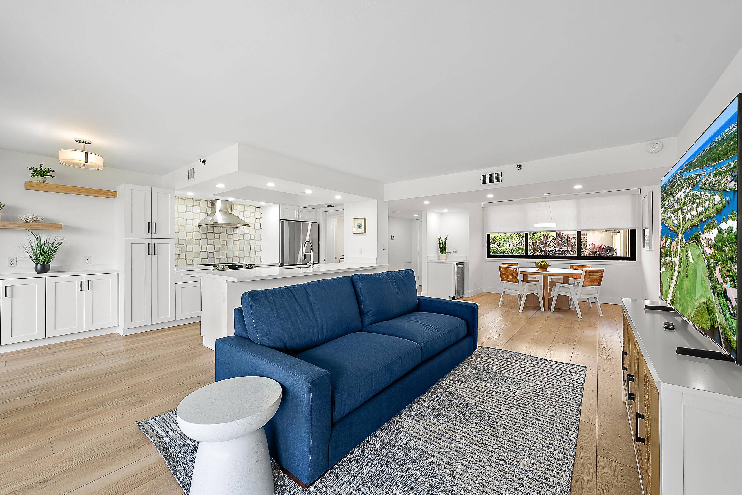 Completely renovated and stylishly furnished with brand new designer pieces with more decor on the way this residence offers stunning water and pool views.