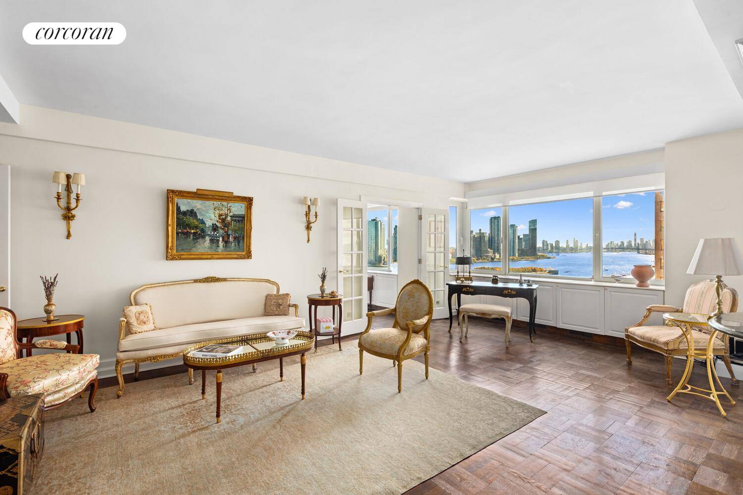 Bathed in southern light with terrific views of the East River, residence 15H at 25 Sutton Place South is a classically elegant two bedroom, two bath home offering timeless proportions ...